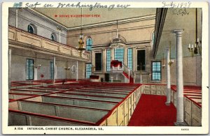 Alexandria VA-Virginia, Interior Christ Church, Gothic Architecture, Postcard