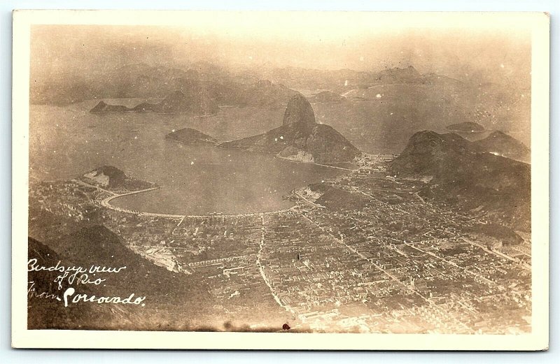 Postcard Brazil  RPPC Birds-eye View of Rio de Janeiro Dutcher Real Photo C9