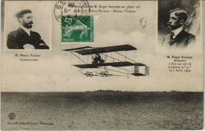 PC CPA AVIATION AEROPLANE DE ROGER SOMMER EN PLEIN VOL   (b24458)