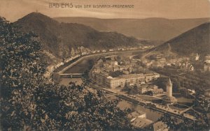 Germany Bad Ems Von Der Bismarck Promenade Vintage Postcard 07.43