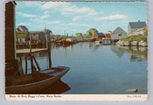 Boats At Rest, Peggy's Cove, Nova Scotia, 1975 Chrome Postcard