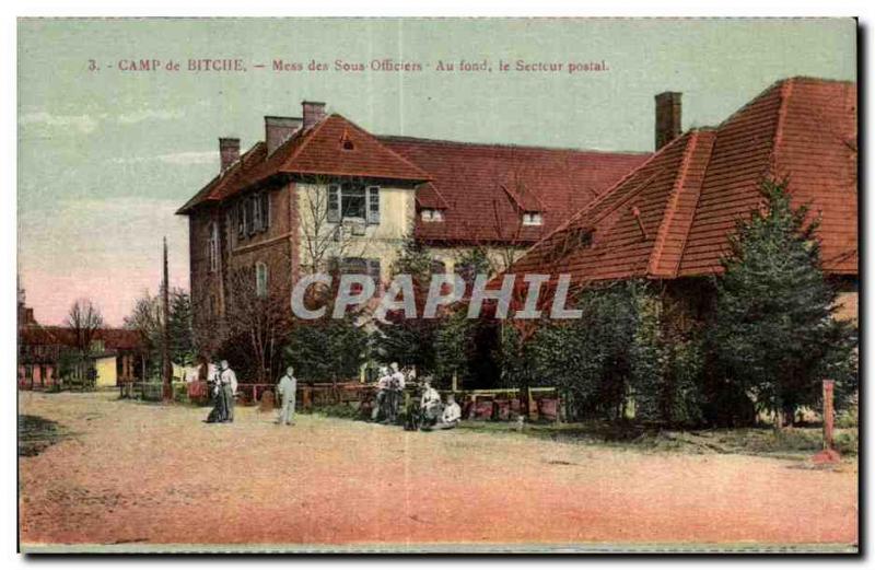 Old Postcard Bitche Camp Mess Sub Officers Basically the Army Postal sector
