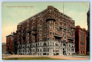 c1915 Boston Massachusetts MA Vintage Postcard Westminster Hotel Building Posted