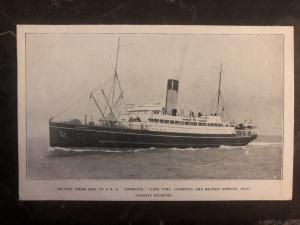 Mint England RPPC Postcard Liverpool Belfast Service SS Patriotic Passenger Ship