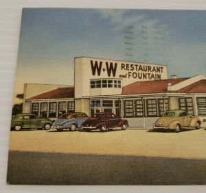 St Petersburg Florida W&W Restaurant & Fountain 1949 Pasadena Ave Postcard   464