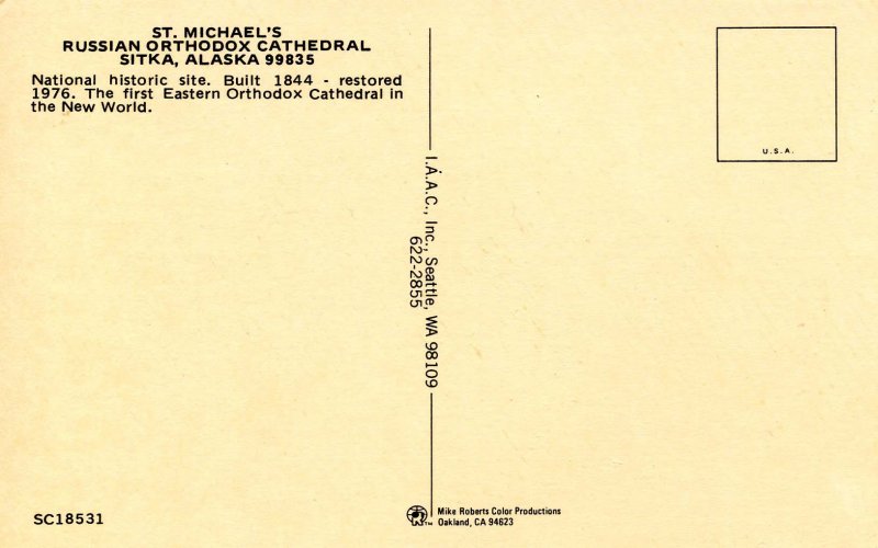 AK - Sitka. St Michael's Russian Orthodox Cathedral