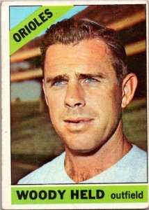 1966 Topps Baseball Card Woody Held Baltimore Orioles sk1991