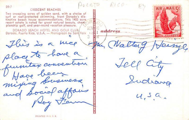 Crescent Beaches Dorado Puerto Rico Postal used unknown 