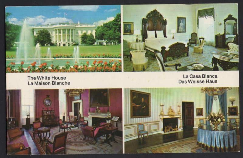 DC WASHINGTON South Front The White House - Lincoln's Bedroom, Red Room ~ Chrome