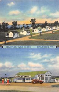 Burlington Vermont Champlain Park Cabins Multiview Antique Postcard K36014
