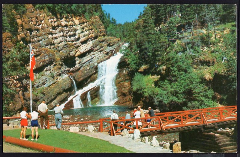 Alberta ~ Tourist Attraction in Waterton Lakes Cameron Falls Chrome 1950s-1970s