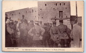 Morocco Postcard General Lyautey and his staff at the Porta d'Ouezan c1920's