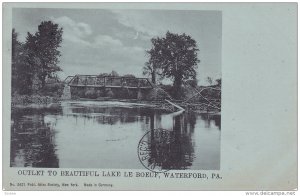 Outlet To Beautiful Lake Le Boeuf, Waterford, Pennsylvania, PU-1907