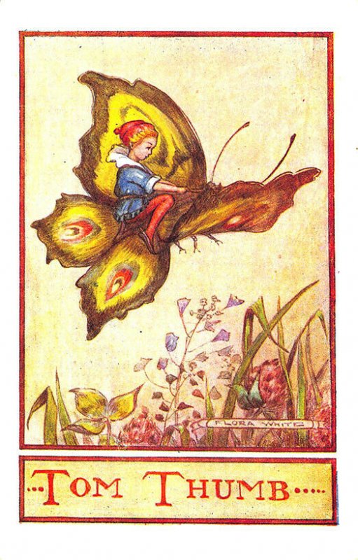 Tom Thumb Butterfly Signed Flora White Postcard