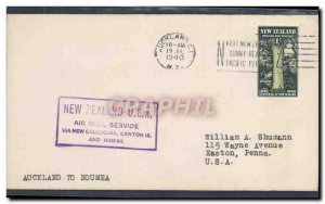 Letter 1 flight New Zealand Auckland to Noumea July 19, 1940