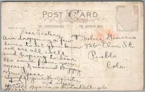 CHRISTMAS MAY SANTA FILL YOUR STOCKING FULL ANTIQUE POSTCARD