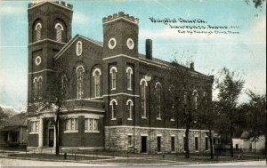 View of Baptist Church, Lawrence KS Vintage Postcard K46