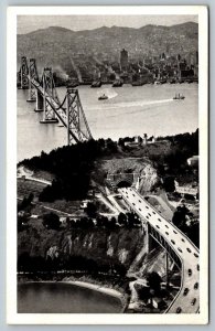 RPPC 1938  San Francisco Oakland Bay Bridge Tunnel  California  Postcard