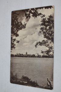 Madison Wisconsin The Skyline from Lake Monona Postcard Diemer Real Photo