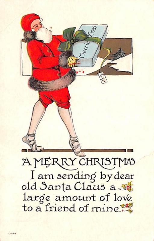 Santa Claus Christmas Old Vintage Antique Postcard