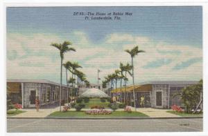 Shopping Plaza Bahia Mar Fort Lauderdale Florida linen postcard