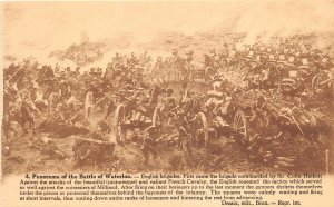 US19 Europe Panorama of the battle of Waterloo Desaix Bruxelles postcard english