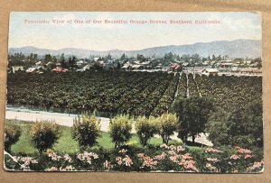 VINTAGE .01 POSTCARD - ORANGE GROVE, CALIFORNIA - CREASE UPPER RIGHT