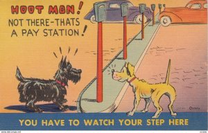 COMIC; PU-1941; Hoot Mon! Not There - Thats a Pay Station!, Dogs at parking...