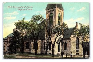 First Congregational Church Emporia Kansas Postcard