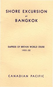 Shore Excursions At Bangkok China Empress Of Britain 1931 World Cruise Ship Book