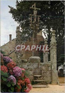 Modern Postcard Old Stone Saintes La Foret Fouesnant Brittany Calvary was Car...