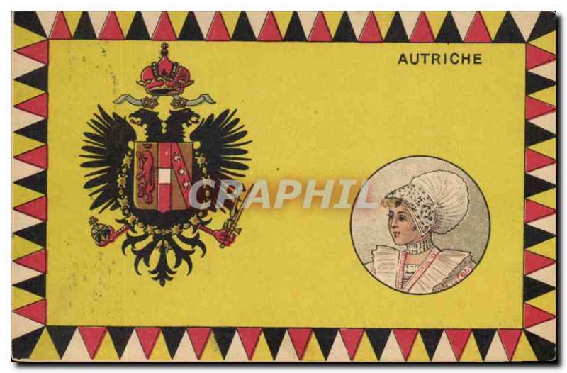 Old Postcard Flag Woman Austria Austria