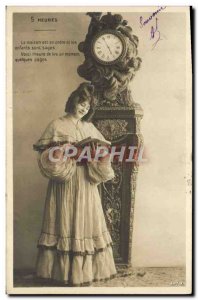 Old Postcard Fantaisie 4:00 Clock