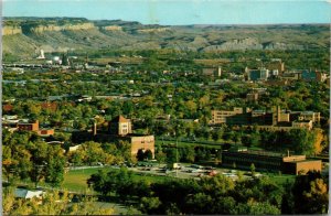 Billings Montana MT Postcard UNP chrome birds eye view 1962 city view