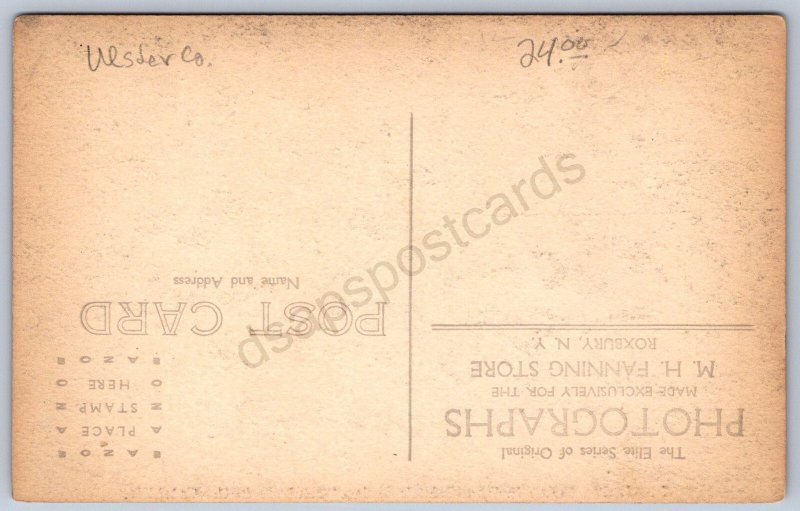 K32/ Roxbury-In-The-Catskills New York RPPC Postcard Woodchuck Interior 1129