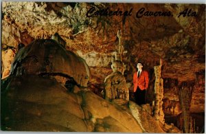 Cathedral Caverns Stalagmite Forest, Grant AL Vintage Postcard A62