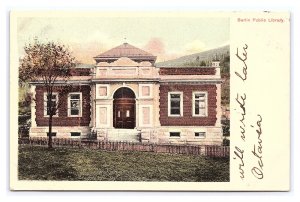 Berlin Public Library Berlin New Hampshire c1908 Postcard