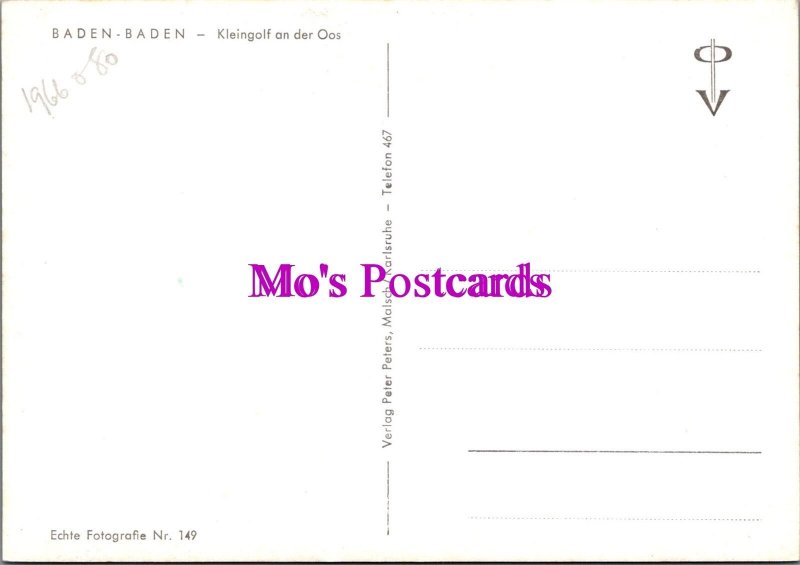 Germany Postcard - Baden-Baden, Kleingolf an Der Oos   RR20338