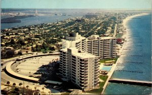 VINTAGE POSTCARD AN AERIAL VIEW OF CLEARWATER FLORIDA c. 1970s