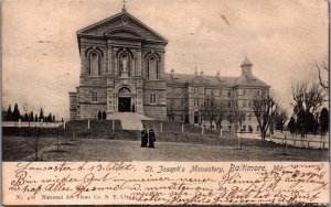 USA St Joseph's Monastery Baltimore Maryland Vintage Postcard C032