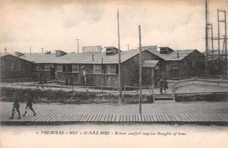 St Nazaire France Premiere Hut Exterior View Antique Postcard J72236