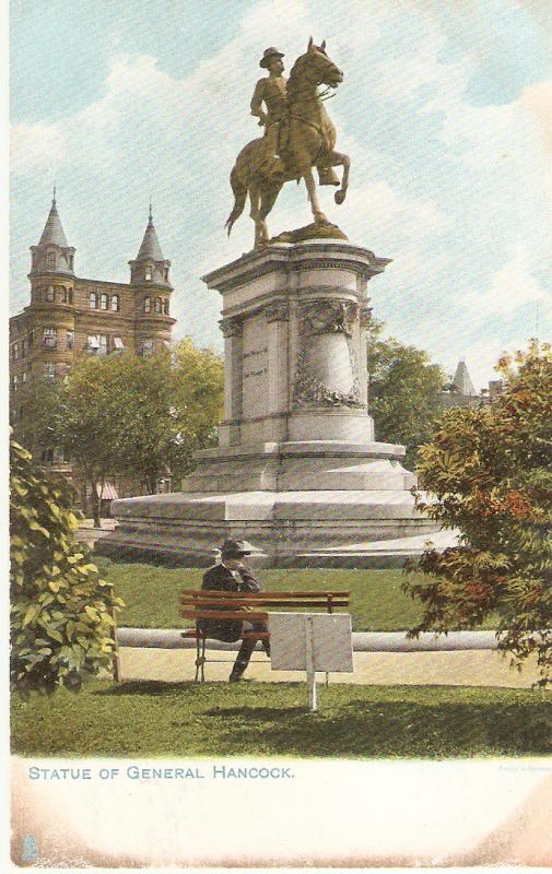 Statue of General Hancock, on horse  Tuck Statues an Monumnt ser. PC # 2343