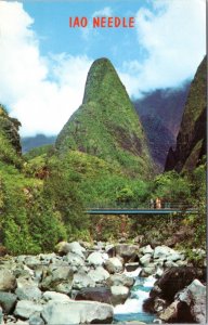 Postcard Hawaii Maui Iao Needle  with   bridge