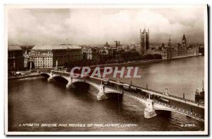 Postcard Old Lambeth Bridge and Houses of Parliament London