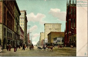 Tucks 2195 Dayton OH Main Street North from 5th Undivided Back Vtg Postcard J68