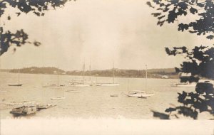 RPPC Yacht Club, Harbor NORTH HAVEN Knox Co. Maine c1910s Photo Vintage Postcard