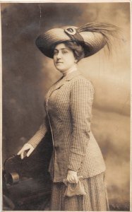 J55/ Atlantic City New Jersey RPPC Postcard c1910 Woman Large Hat 377