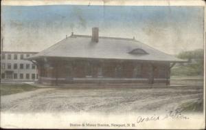 Newport NH B&M RR Train Station Depot c1915 Postcard