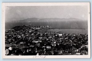 Kavala Kavala Greece Postcard General Aerial View c1930's RPPC Photo
