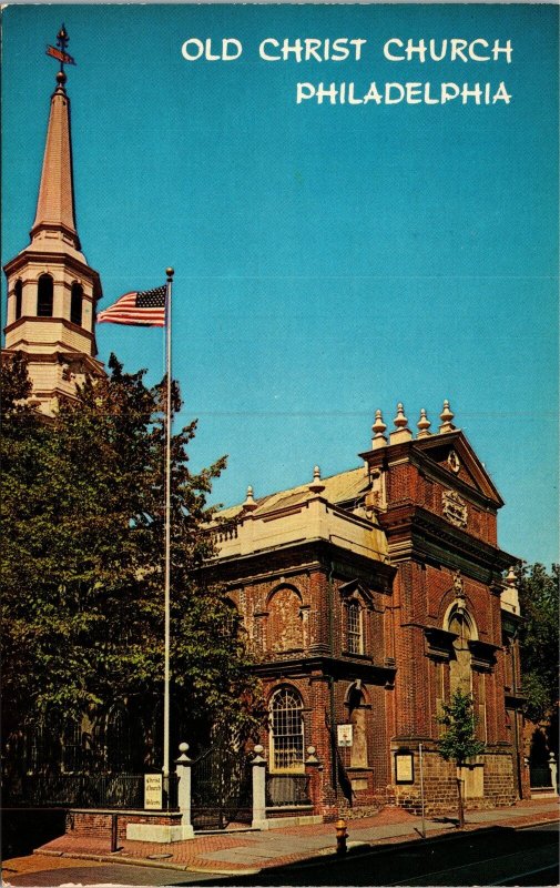 VINTAGE STANDARD SIZE POSTCARD OLD CHRIST CHURCH AT PHILADELPHIA